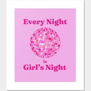 Every Night Is Girls Night illustration. Barbie quote in pink Posters and Art
